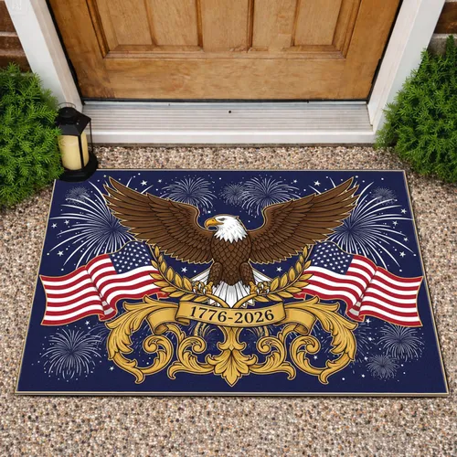 Bald Eagle American Flag 1776-2026 - USA 250th Anniversary Patriotic Gift for Veterans Doormat