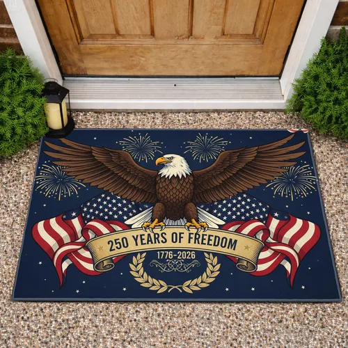 Bald Eagle American Flag 1776-2026 - USA 250th Anniversary Independence Day Gift for Dad Doormat