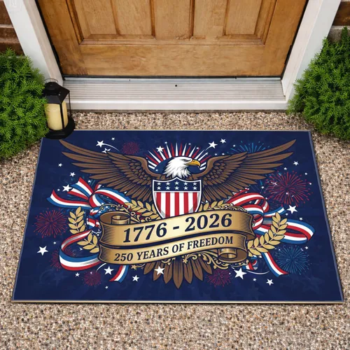 Bald Eagle American Flag 1776-2026 - USA 250th Anniversary Independence Day Gift for Dad Doormat