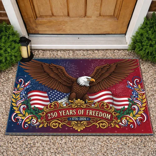 Bald Eagle American Flag 1776-2026 - USA 250th Anniversary Independence Day Doormat