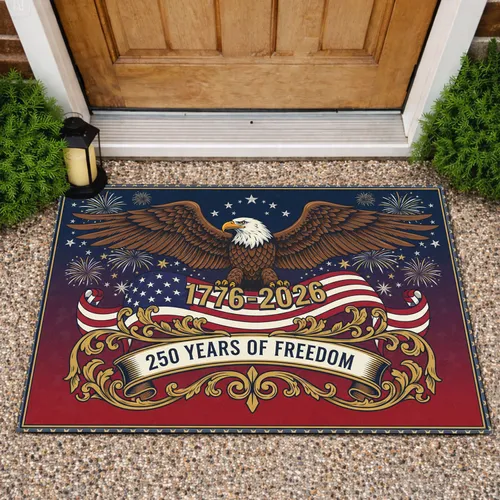 Bald Eagle American Flag 1776-2026 - USA 250th Anniversary Independence Day Gift for Dad Doormat