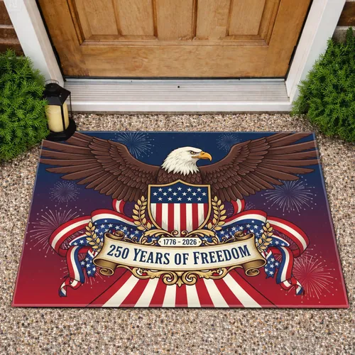 Bald Eagle American Flag 1776-2026 - USA 250th Anniversary Independence Day Gift for Dad Doormat