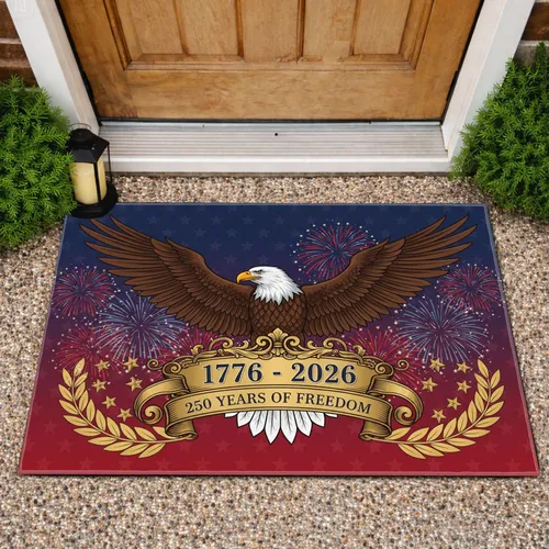 Bald Eagle 1776-2026 - USA 250th Anniversary Freedom Celebration Doormat