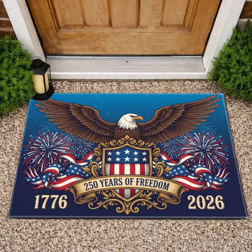 Bald Eagle American Flag 1776-2026 - USA 250th Anniversary Independence Day Gift for Veterans Doormat