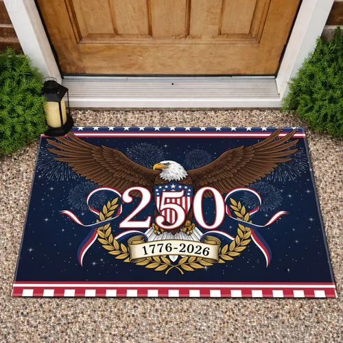 Bald Eagle American Flag 1776-2026 - USA 250th Anniversary Independence Day Gift for Veterans Doormat