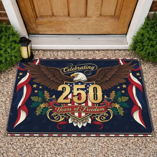 Bald Eagle American Flag 1776-2026 - USA 250th Anniversary Independence Day Gift Doormat