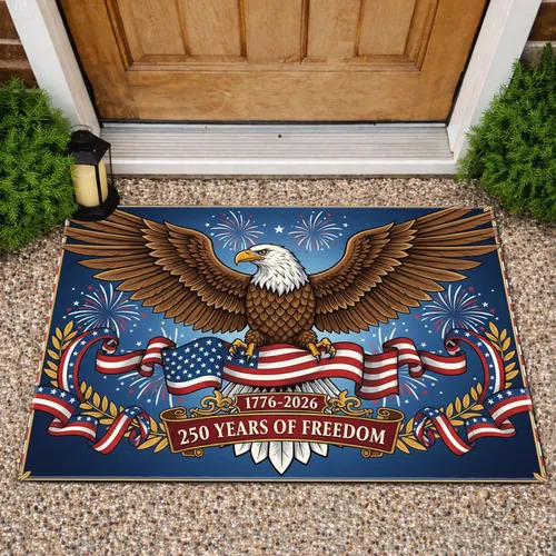 Bald Eagle American Flag 1776-2026 - USA 250th Anniversary Patriotic Gift for Veterans Doormat