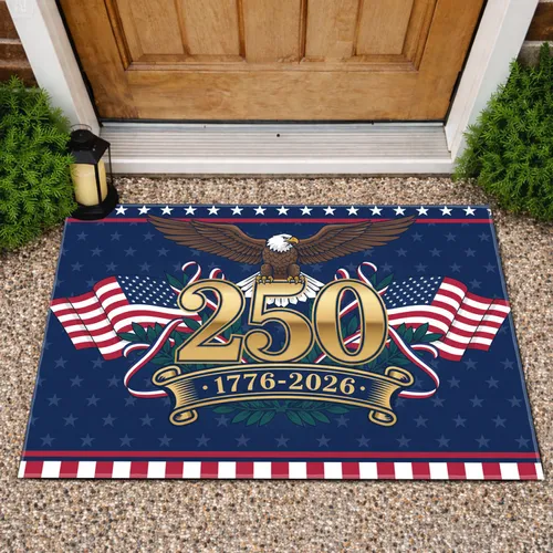 Bald Eagle American Flag 250th Anniversary 1776-2026 - Independence Day Gift for Veterans Doormat