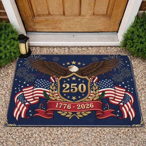 Bald Eagle USA 250 Shield Flag (1776-2026) - America's 250th Anniversary Celebration Doormat