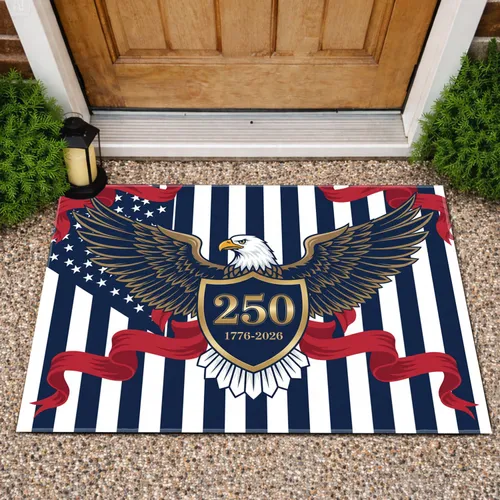 Bald Eagle American Flag 1776-2026 - USA 250th Anniversary Independence Day Gift for Dad Doormat