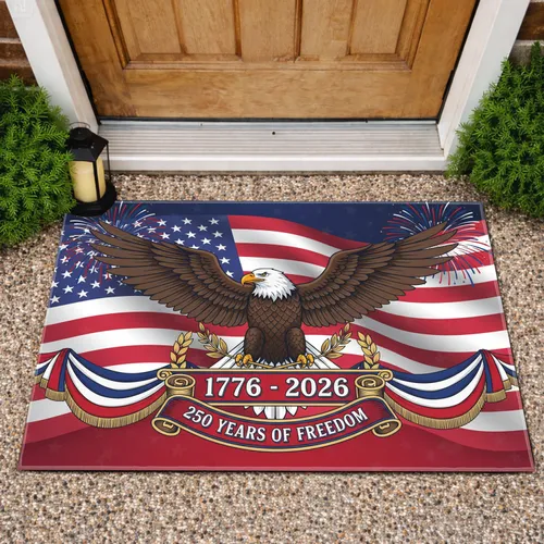 Bald Eagle American Flag 1776-2026 - USA 250th Anniversary Freedom Celebration Doormat