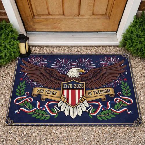 Bald Eagle American Flag 1776-2026 - USA 250th Anniversary Independence Day Gift for Dad Doormat