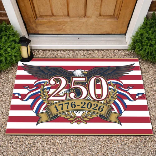 Bald Eagle American Flag 1776-2026 - USA 250th Anniversary Patriotic Gift for Veterans Doormat