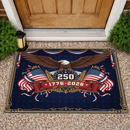 Bald Eagle American Flag 1776-2026 - USA 250th Anniversary Patriotic Gift for Veterans Doormat