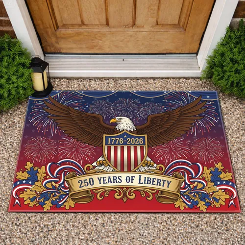 Bald Eagle American Flag 1776-2026 - USA 250th Anniversary Independence Day Gift for Dad Doormat
