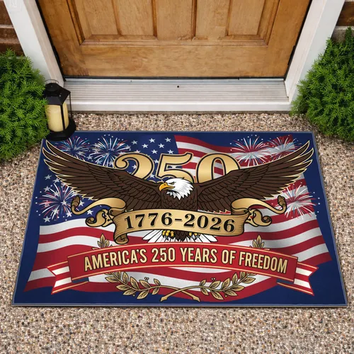 Bald Eagle American Flag 1776-2026 - USA 250th Anniversary Independence Day Gift for Dad Doormat
