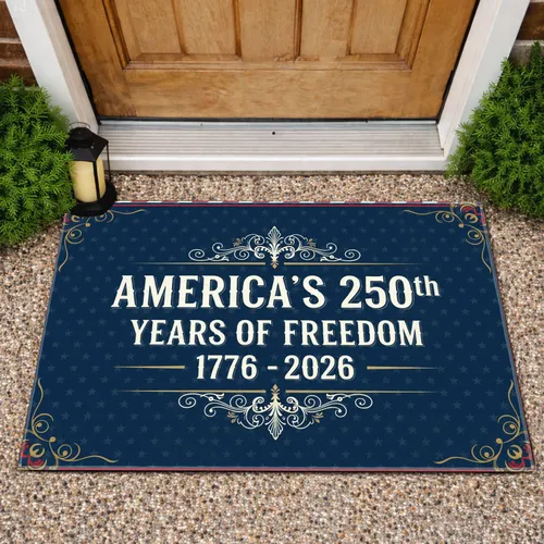 America's 250th Years of Freedom 1776-2026 - USA Patriotic Anniversary Doormat