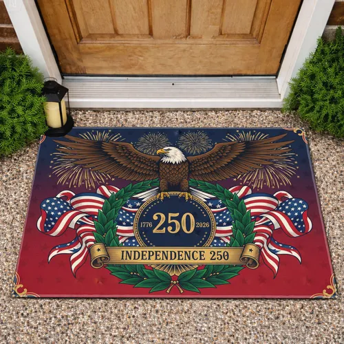 Bald Eagle American Flag 1776-2026 - USA 250th Anniversary United We Stand Doormat
