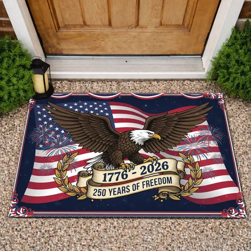 Bald Eagle American Flag 1776-2026 - USA 250th Anniversary Freedom Celebration Doormat