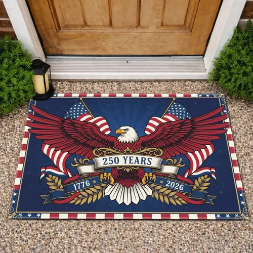 Bald Eagle American Flag 1776-2026 - USA 250th Anniversary Patriotic Yard Art Doormat