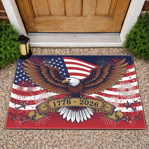 Bald Eagle American Flag 1776-2026 - USA 250th Anniversary Patriotic Freedom Doormat
