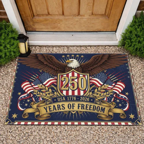 Bald Eagle American Flag 1776-2026 - USA 250th Anniversary Freedom Celebration Doormat