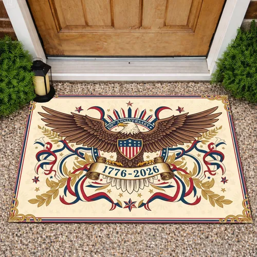 Bald Eagle American Flag 1776-2026 - USA 250th Anniversary Independence Day Gift for Dad Doormat