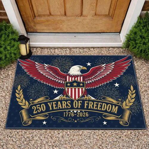 Bald Eagle Star Shield 1776-2026 - USA 250th Anniversary Patriotic Gift for Veterans Doormat