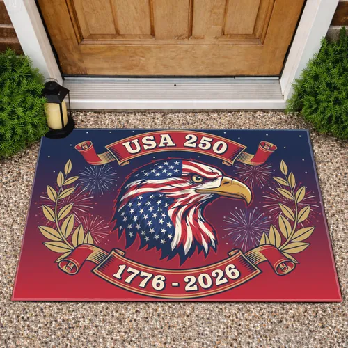 Bald Eagle American Flag 1776-2026 - USA 250th Anniversary Independence Day Gift for Veterans Doormat