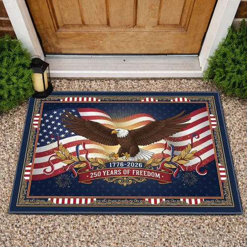 Bald Eagle American Flag 1776-2026 - USA 250th Anniversary Patriotic Gift for Veterans Doormat