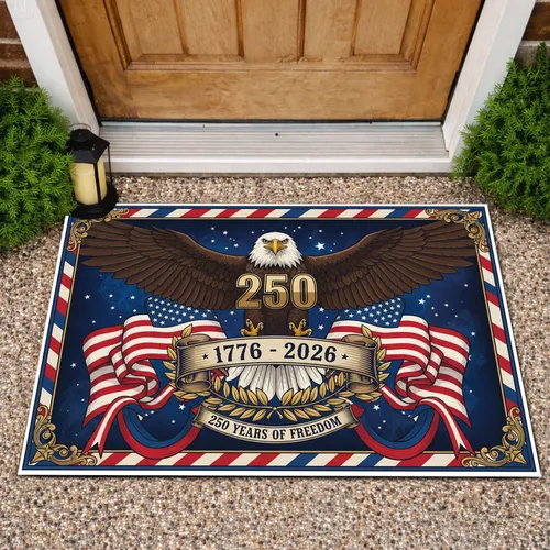 Bald Eagle American Flag 1776-2026 - USA 250th Anniversary Freedom Celebration Doormat