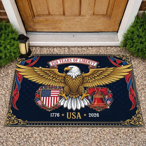 Bald Eagle American Flag 1776-2026 - USA 250th Anniversary Independence Day Doormat