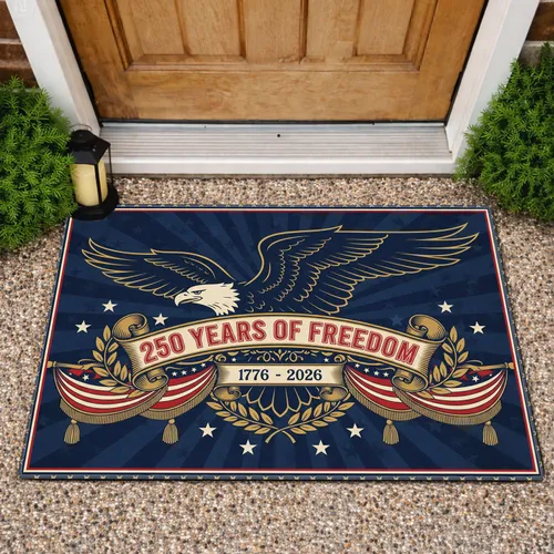 Bald Eagle American Flag 1776-2026 - USA 250th Anniversary Independence Day Decor Doormat
