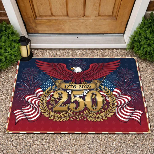 Bald Eagle American Flag 1776-2026 - USA 250th Anniversary Independence Day for Veterans Doormat