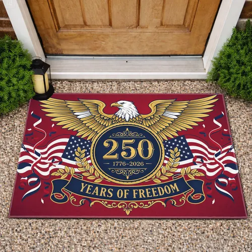 Bald Eagle American Flag 1776-2026 - USA 250 Years of Freedom Patriotic Heritage Gift Doormat