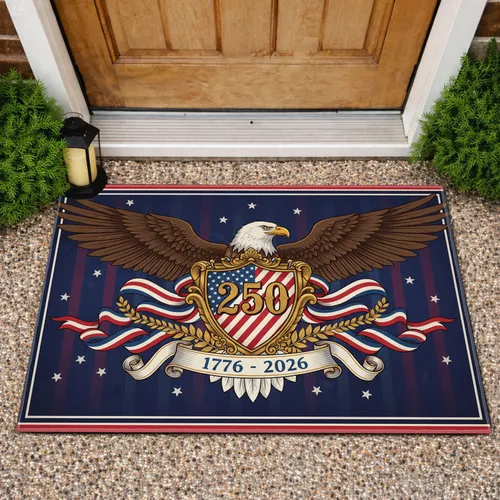 Bald Eagle American Flag 1776-2026 - USA 250th Anniversary Independence Day Gift for Dads Doormat