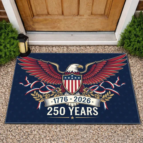 Bald Eagle American Flag 1776-2026 - USA 250th Anniversary Patriotic Gift for Veterans Doormat