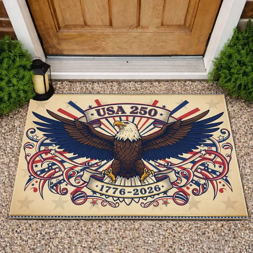 Bald Eagle USA 250 (1776-2026) - American 250th Anniversary Independence Day Flag Doormat