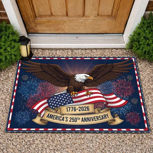 Bald Eagle American Flag 1776-2026 - USA 250th Anniversary Independence Day Gift for Dad Doormat