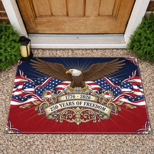 Bald Eagle American Flag 1776-2026 - USA 250th Anniversary Independence Day Doormat