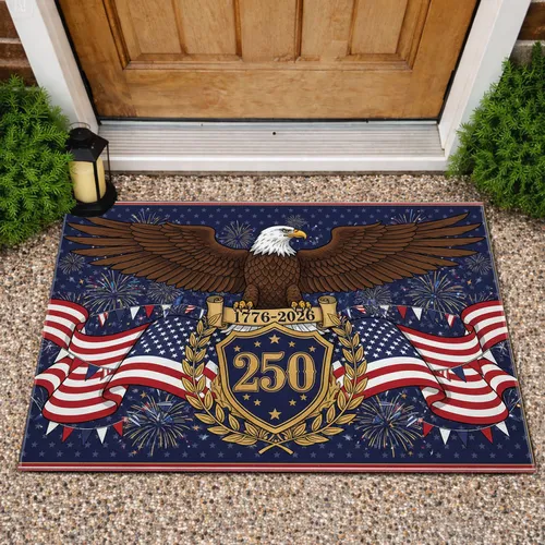 Bald Eagle American Flag 1776-2026 - USA 250th Anniversary Patriotic Gift for Veterans Doormat