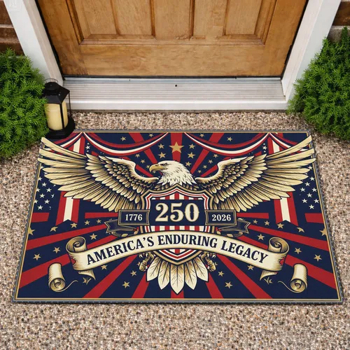 Bald Eagle American Flag 1776-2026 - USA 250th Anniversary Patriotic Legacy Doormat