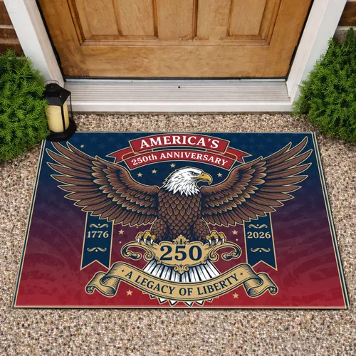 Bald Eagle American Flag 1776-2026 - USA 250th Anniversary Legacy of Liberty Doormat
