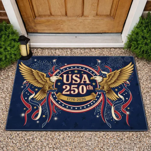 Bald Eagle American Flag 1776-2026 - USA 250th Anniversary Independence Day Gift for Dad Doormat