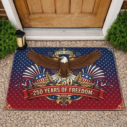 Bald Eagle American Flag 1776-2026 - USA 250th Anniversary Gift for Veterans Doormat