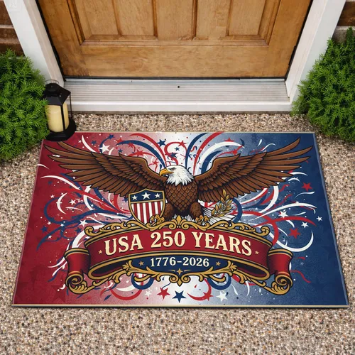Bald Eagle American Flag 1776-2026 - USA 250th Anniversary Independence Day Gift for Veterans Doormat