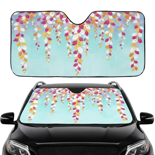 Multi-Colored Abstract Petal Cascades Floral Curtain - Home Decor Gift Car Sunshade