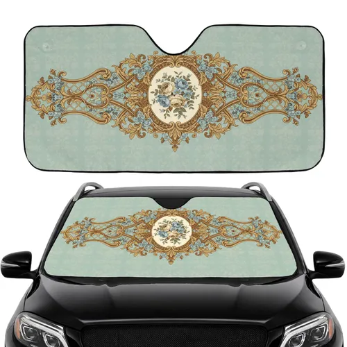 Rococo Scrollwork Rose Medallion Acanthus Leaves - Home Decor Gift Car Sunshade