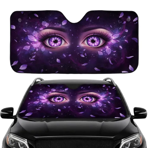 Captivating Eyes Floral Iris Purple Petals Cosmic Starlight Fantasy Lover Gift Car Sunshade