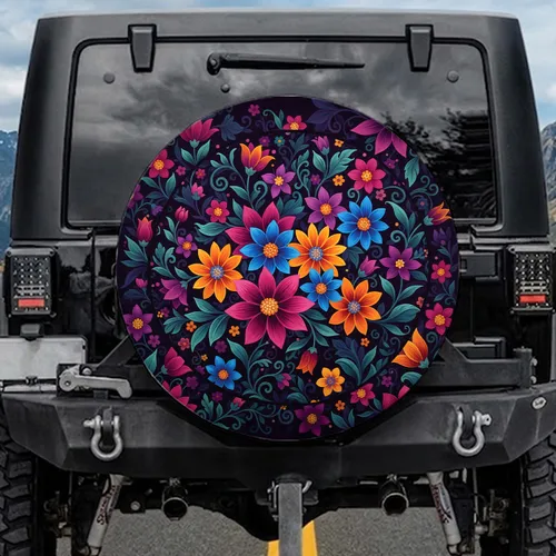 Multi-Petal Daisy Floral Garden - Home Decor Gift for Garden Lover Spare Tire Cover